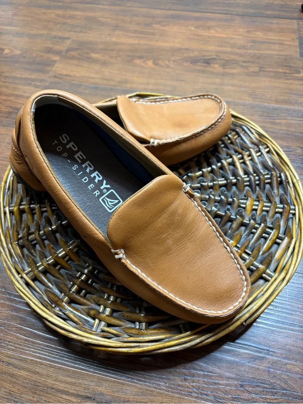 Sperry Tan Leather Slip-On Moccasin Loafers